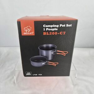 Bulin Camping Cookware For 1 Lightweight Pot & Pan Set Aluminum BL200-C7 NIB
